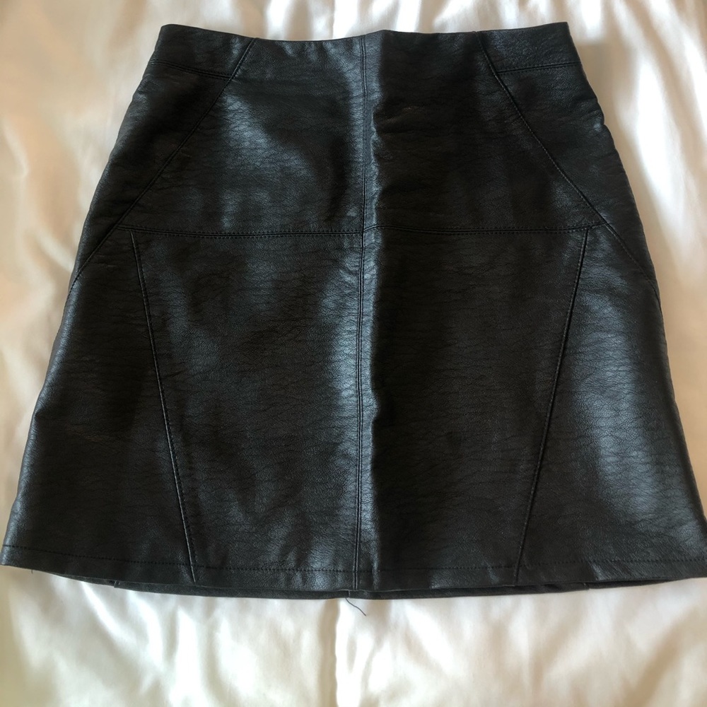 H&M Divided Black Leather Mini Skirt